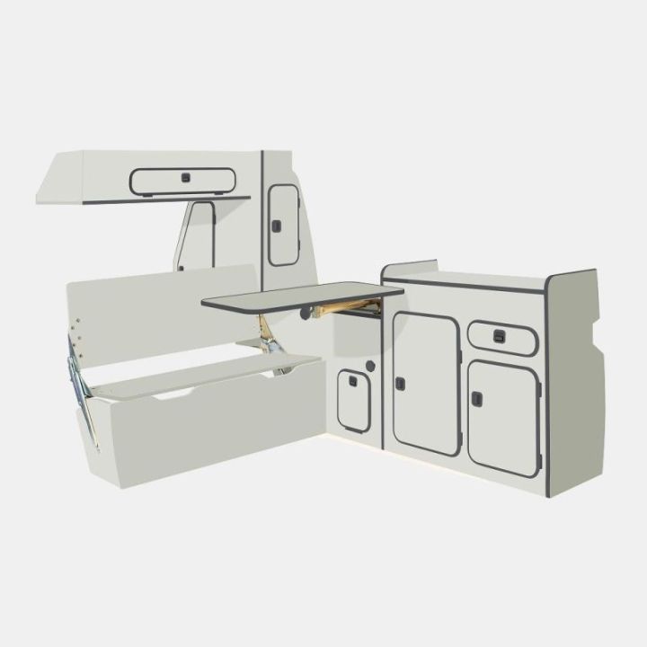 Meubles AGATHE spécifique pour Volskswagen Transporter T25/T3 - bois gris (1979-1992)