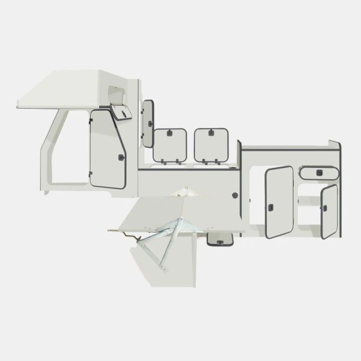 Meubles AGATHE spécifique pour Volskswagen Transporter T25/T3 - bois gris (1979-1992)