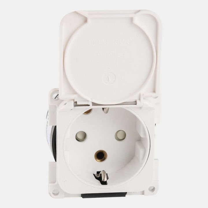 Prise 220V blanche schuko + couvercle CBE