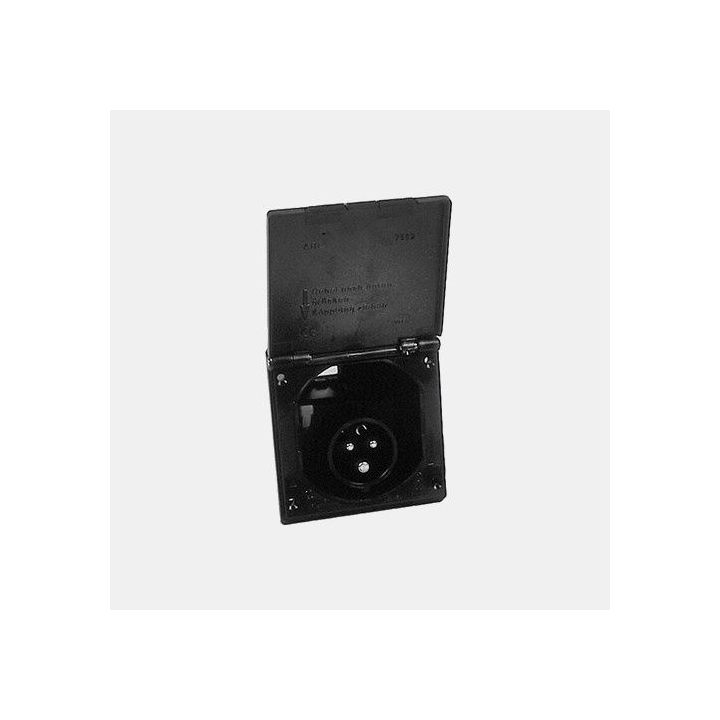 Socle mâle encastrable CEE17 16A - raccord mâle - boitier noir