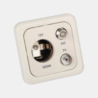 Outlet Presto grey 12V Ø 21 mm + TV + Satellite