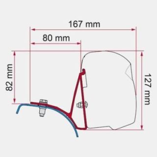Adaptateur de store F43Van pour Renault Trafic Opel Vivaro Fiat Talento à partir de 2015 - côté droit Fiamma