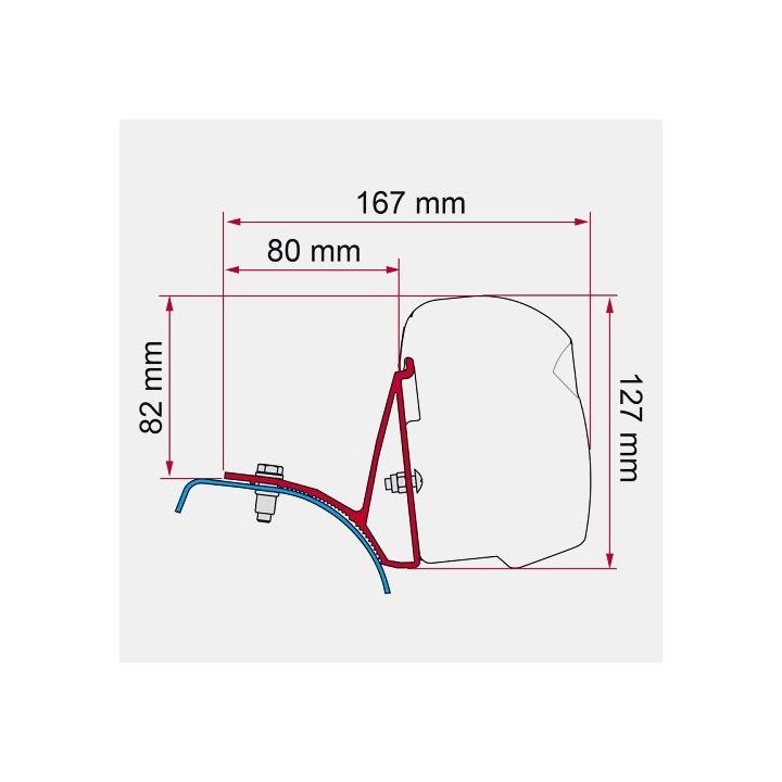 Adaptateur de store F43Van pour Renault Trafic Opel Vivaro Fiat Talento à partir de 2015 - côté droit Fiamma