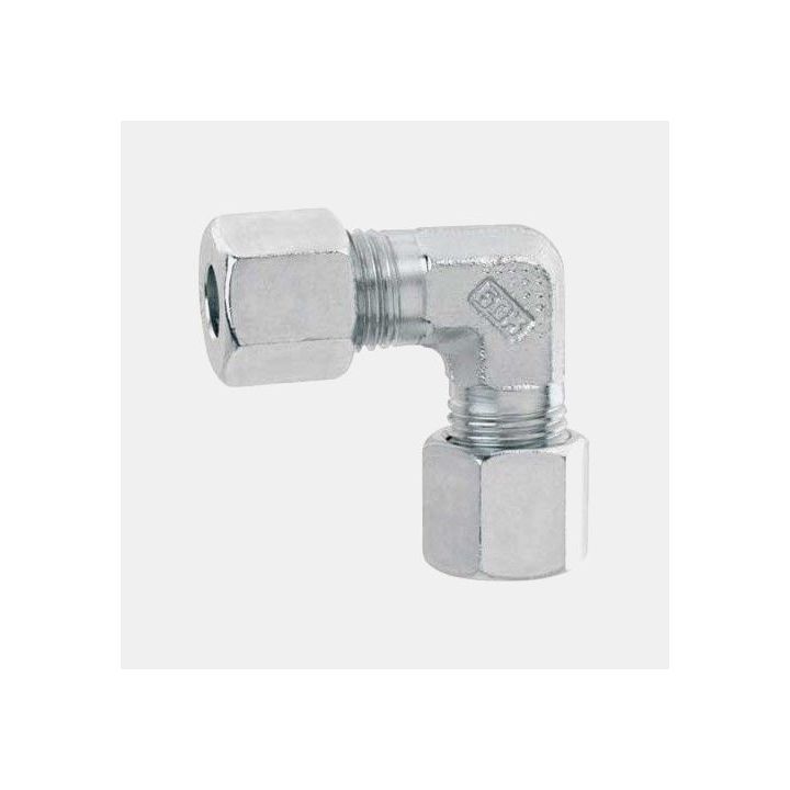 Raccord bicône coudé pour tuyau 8 mm