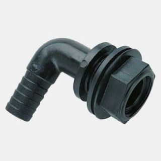 Black angled screw-in connector with 1/2' - 12 mm thread