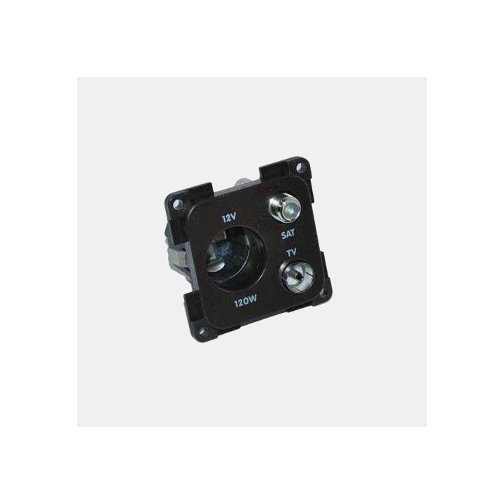 Prise Presto marron 12V Ø 21 mm + TV + Satellite CBE