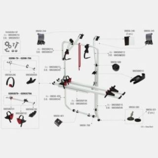 Kit support de rails DJ RS pour porte-vélos CARRY BIKE T5D Fiamma