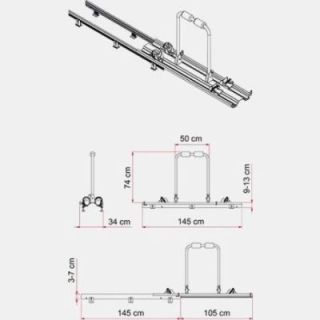 Afneembaar ski rek GARAGE SLIDE PRO SKI FIAMMA