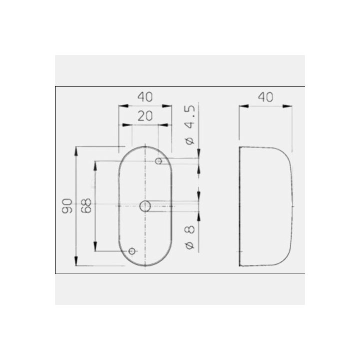 LUCE DI INGOMBRO LATERALE SPL2000 BICOLORE 90/40/40 JOKON