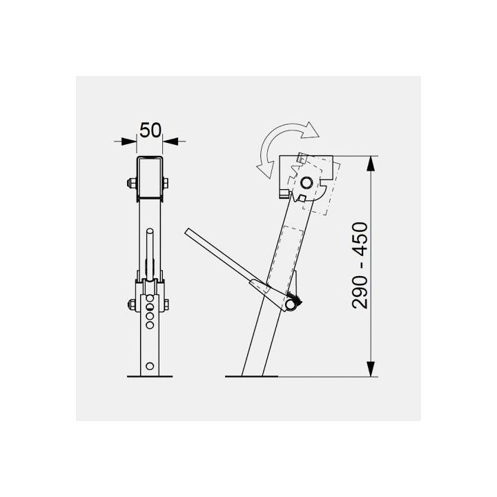 Vérins et levier Jack Haut levage : 29-45 cm - pour fourgon, camping-car ou caravane - vendus par 2.
