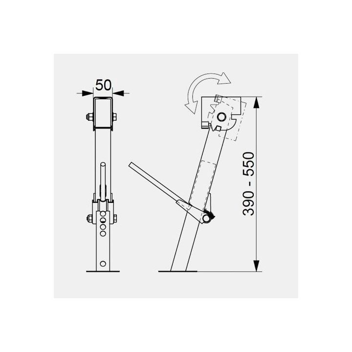 Vérins de levage Jack Hauteur: 39-55 cm LIPPERT- pour fourgon, camping-car ou caravane - vendus par 2.