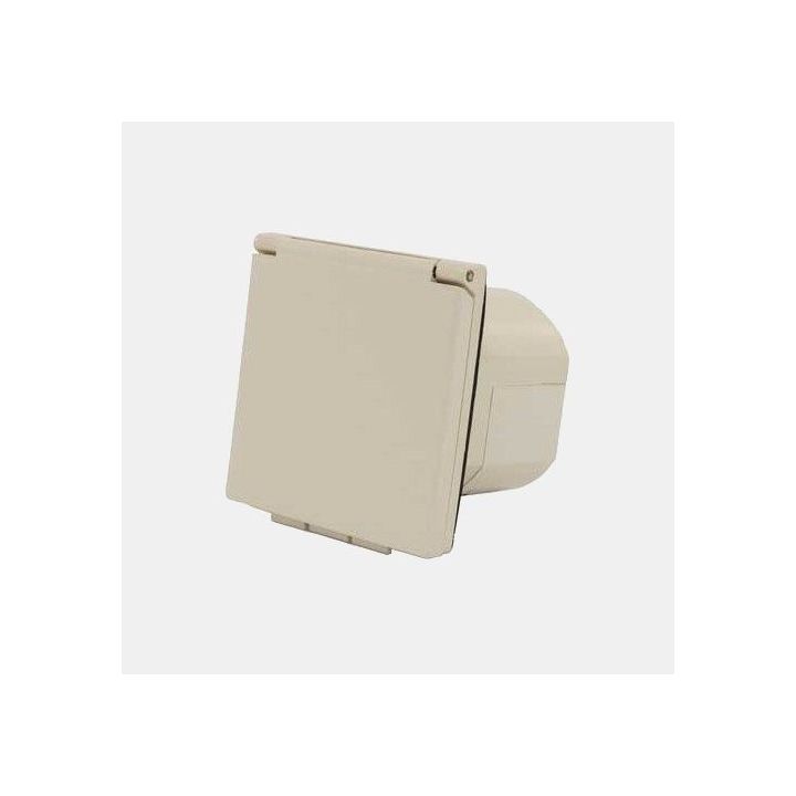 Socle mâle encastrable CEE17 16A - raccord mâle - boitier beige