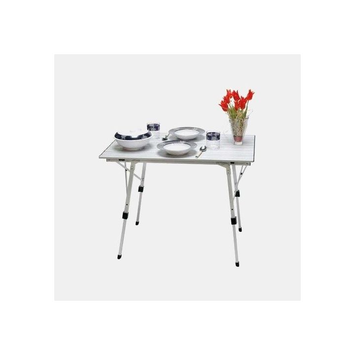 Table pliable 2 personnes 90x60 cm - pour séjour en camping-car ou caravane.