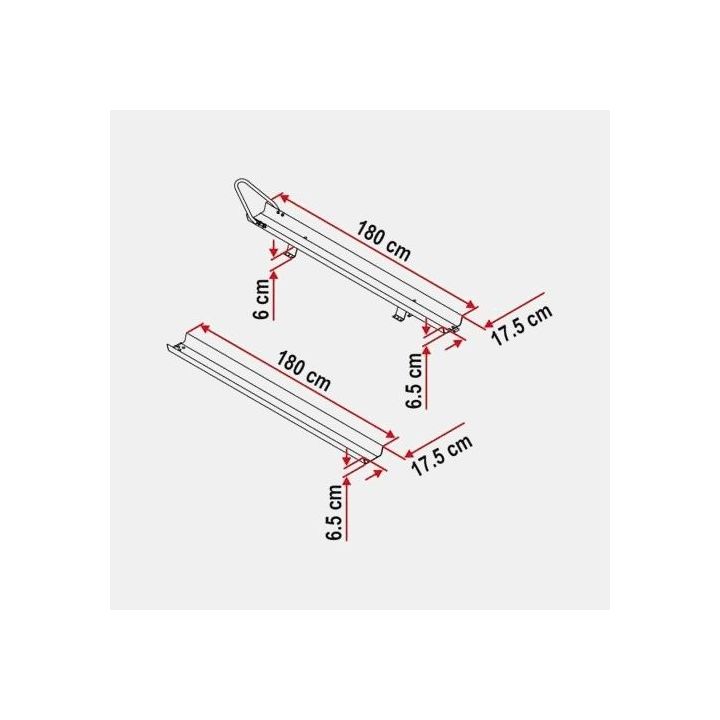 Porte-moto CARRY MOTO Fiamma - aluminium -l: 14-18 cm.Lmaxi: 180 cm. charge maxi:200 kg