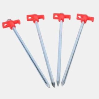 Kit de 4 piquets clou acier + tête plastique L: 25 cm - sols caillouteux