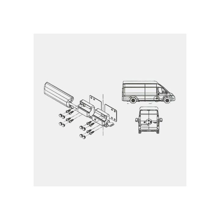 Pack de 2 serrures de porte VAN LOCK THULE pour fourgons portes coulissantes ou doubles portes