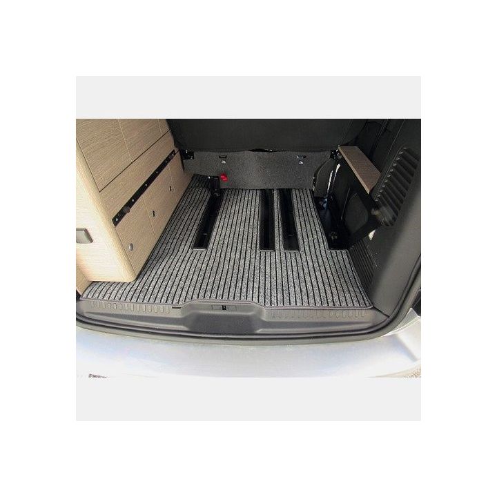 Tapis d'habitacle pour Pössl Campster avec rails - gris rayé noir