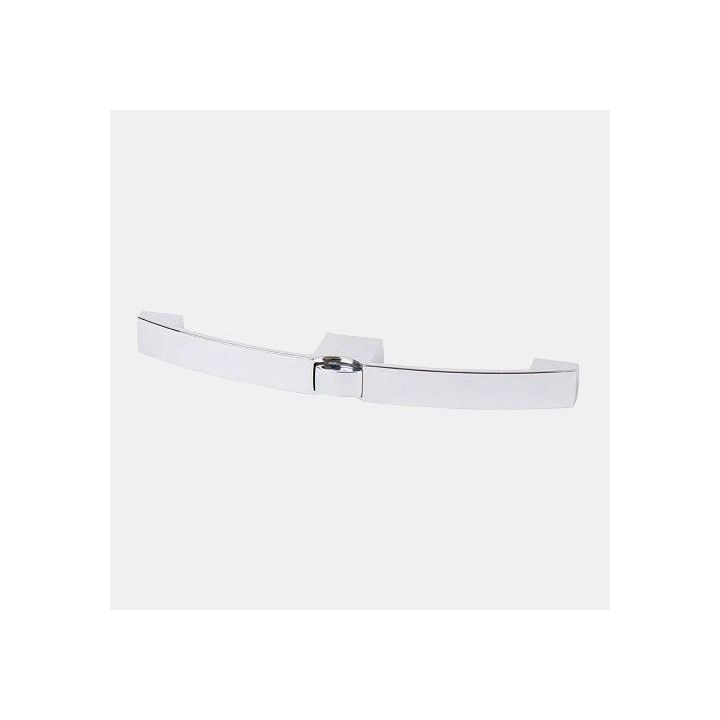 Furniture handle with push-button and lock - chrome finish