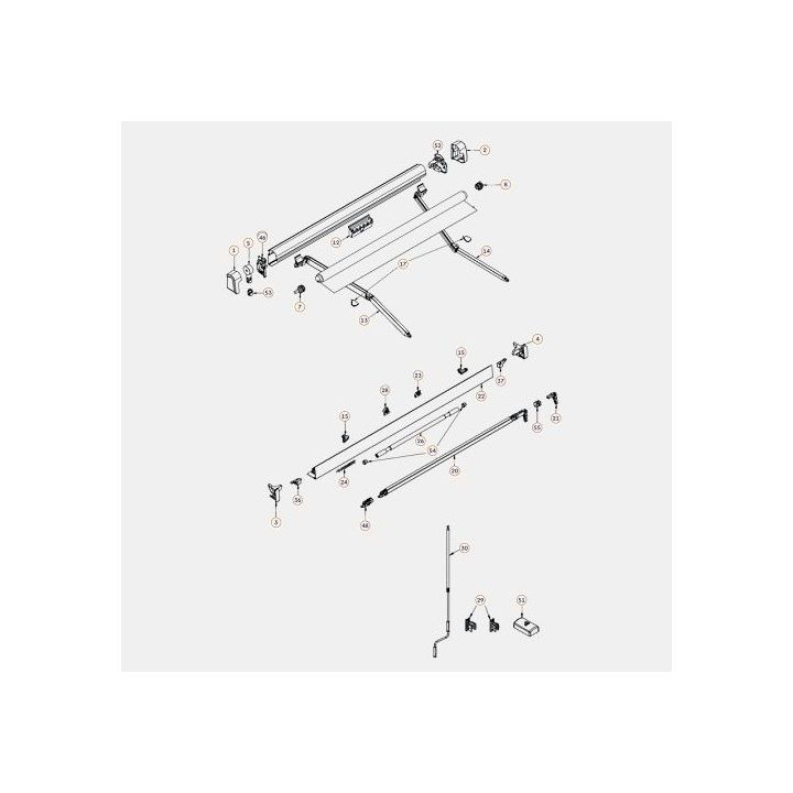 Endplatte links für Dometic PerfectWall 1100 Markisen- Längen 2.6-4.5 m