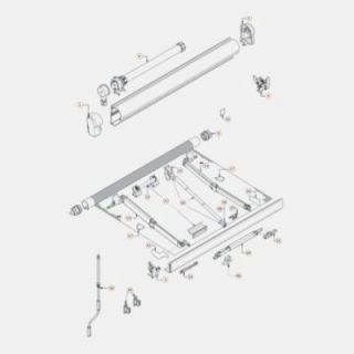 Recht einde wit voor draagstangen voor Dometic PerfectWall 1500 jaloezieën - Jaloezielengten: 3,5 tot 5,50 m