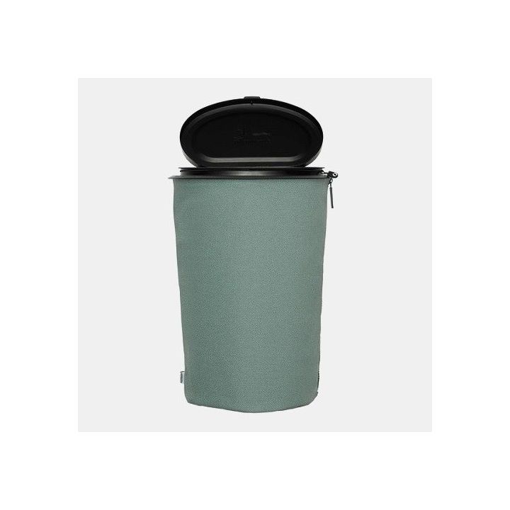 Caixote do lixo verde para campismo Tamanho M 5 litros FLEXTRASH com vara de suporte telescópica