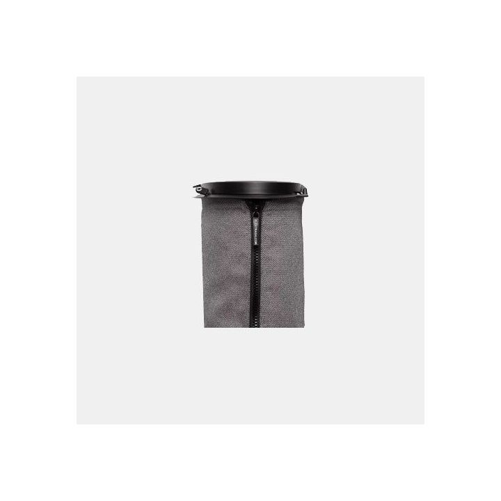 Poubelle de camping grise Taille L 9 litres FLEXTRASH avec son piquet de support télescopique