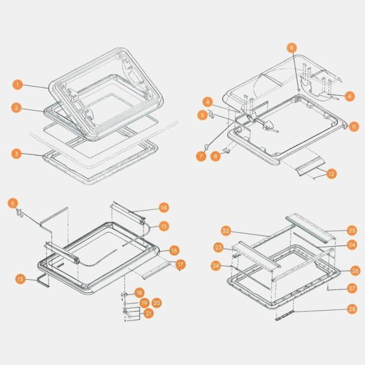 Joint caoutchouc (5 m) sans flux d'air pour lanterneau Heki 1 SEITZ-DOMETIC 540E12