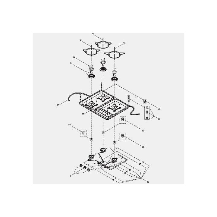 Montagepakking voor DOMETIC CRAMER gasfornuizen - Lengte: 1,77 m