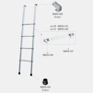 Suporte de ficha cinzento esquerdo para escadas Fiamma Deluxe 4B e 5B