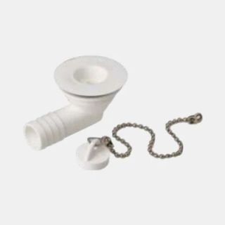 Angle drain D20/25 mm with chain and plug