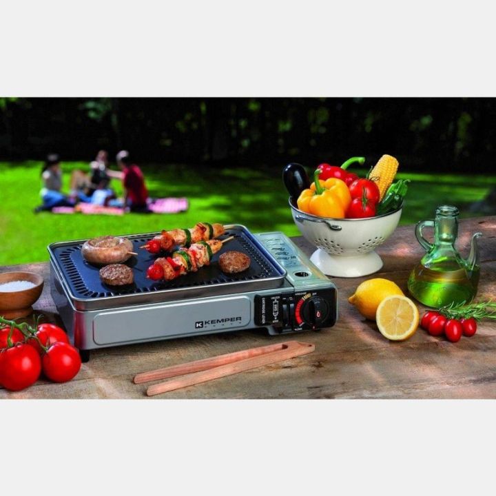 Minigas bakplaat 2300 W KEMPER - met draagtas