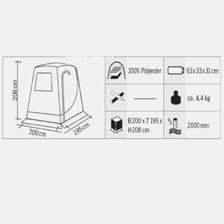 TENTE arrière Hayon UPGRADE 2 - 200x195 cm - Pour VW T5 & T6
