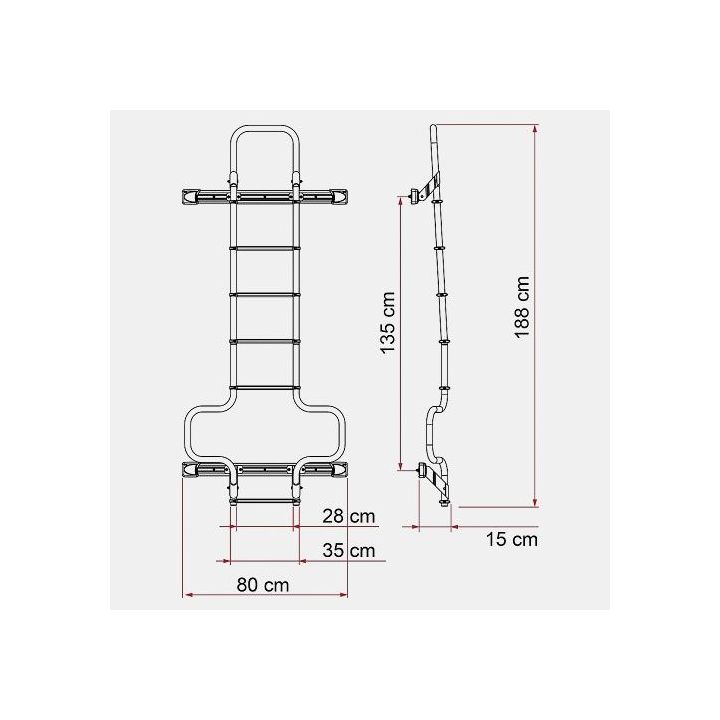 Echelle Deluxe DJ deep black 6 marches Fiamma- pour Citroën Jumper H1 H2 après 06/2006