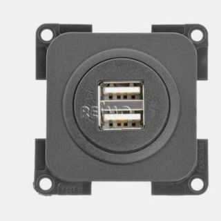 Toma doble empotrada USB 2x2,5A gris PRESTO