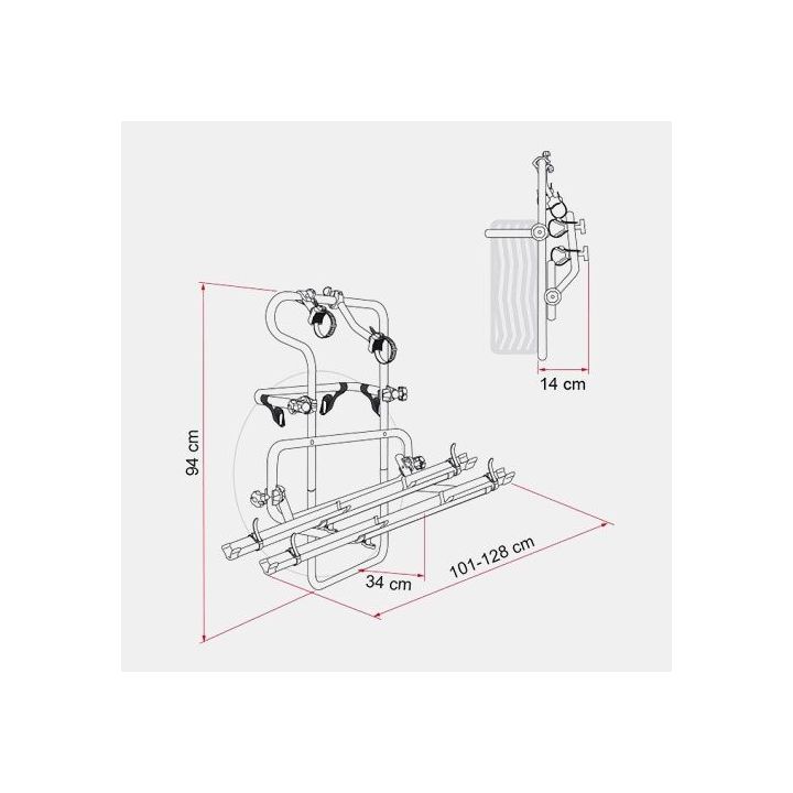 Porte-vélos CARRY BIKE BACKPACK 4x4 Fiamma - pour 4x4 - fixation sur roue de secours