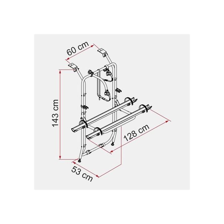 Bicycle rack Renault TRAFIC II and III FIAMMA - hatchback - restyled version 2023