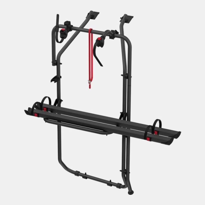 Porte-vélos CARRY BIKE FIAMMA pour VW Transporter T6 et T6.1 avec 2 portes arrière - DEEP BLACK (noir)  version restylée 2023