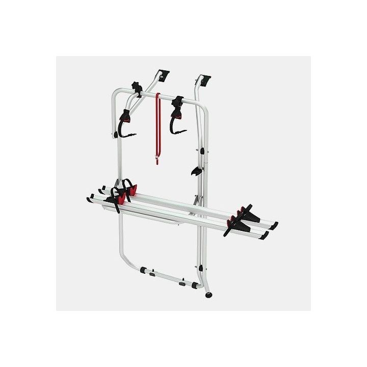 Porte-vélos CARRY BIKE FIAMMA pour VW Transporter T6 & T6.1 avec 2 portes arrière - gris aluminium - version restylée 2023