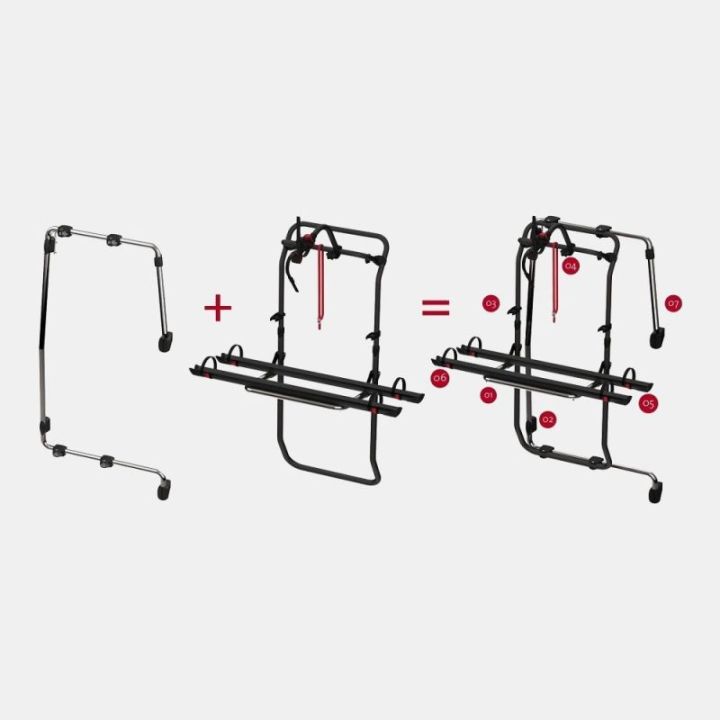 Porte-vélos Carry Bike Frame DEEP BLACK & kit Frame FIAMMA pour Fiat Ducato (H2 & H3) après 2006 - restylage 2023