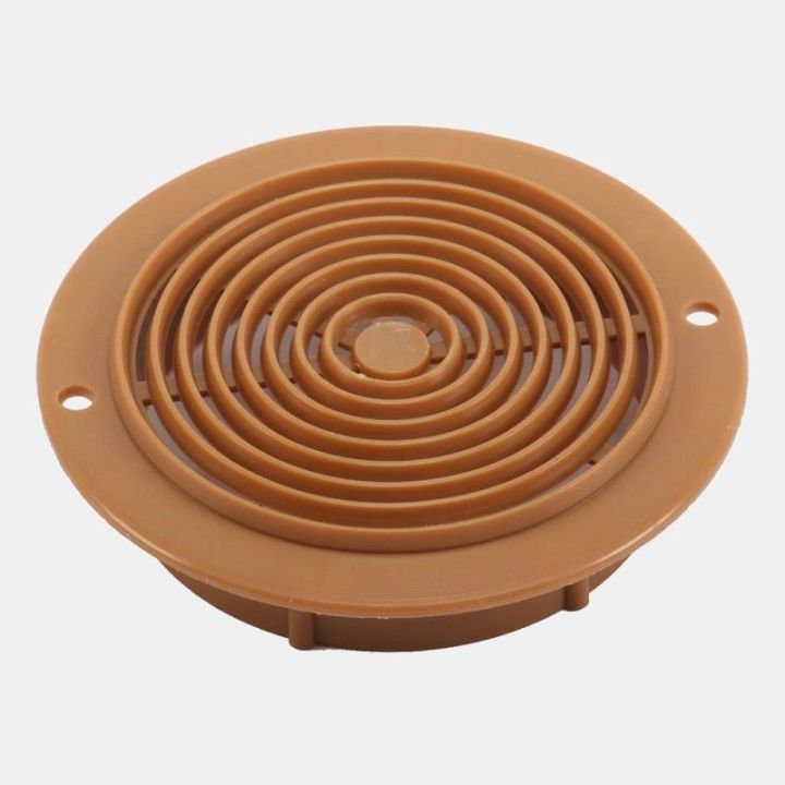 Grille aération marron et ronde diamètre 78 mm en plastique pour vans fourgons aménagés