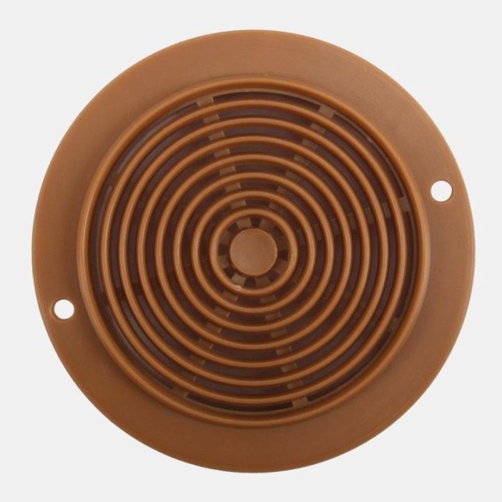 Grille aération marron et ronde diamètre 78 mm en plastique pour vans fourgons aménagés