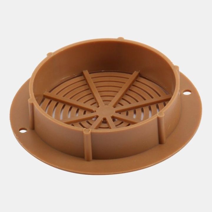 Grille aération marron et ronde diamètre 78 mm en plastique pour vans fourgons aménagés