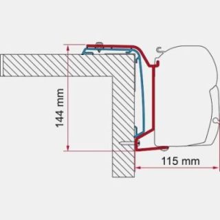 RAPIDO serie 6 adapter (S666F S696F) voor F45S jaloezie L: 500 cm Fiamma - 98655Z174