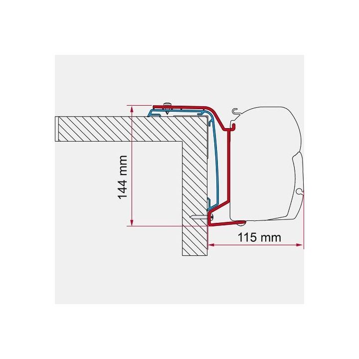 Adapter RAPIDO Serie 6 (S666F S696F) für Markisen F45S L: 500 cm Fiamma - 98655Z174