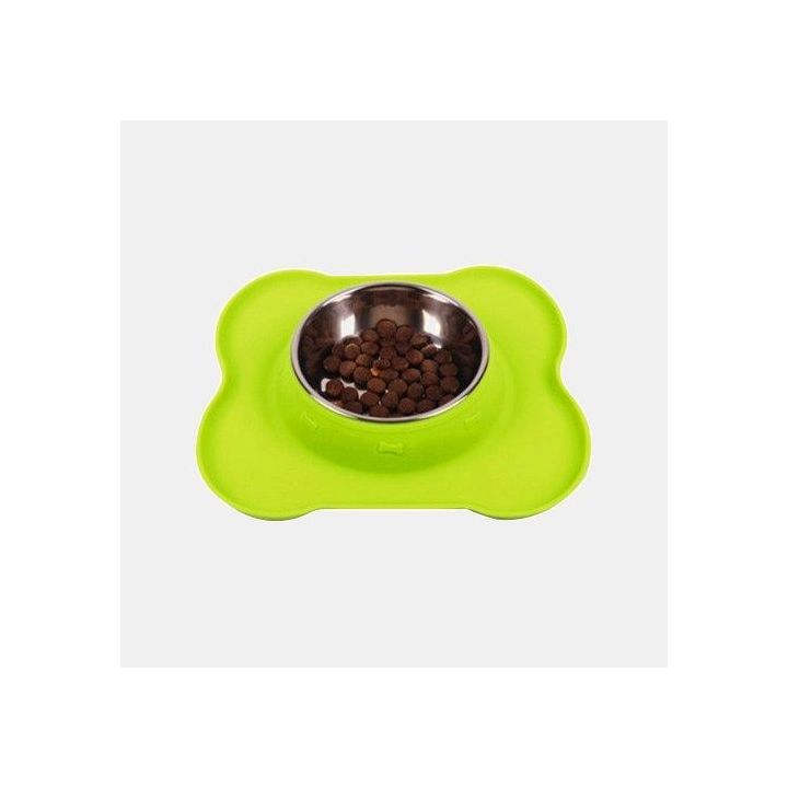 Gamelle en acier avec embase silicone pour chien et chat