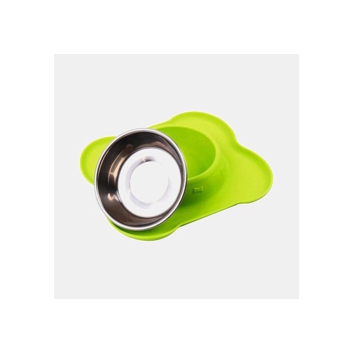 Gamelle en acier avec embase silicone pour chien et chat