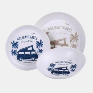 Holiday Travel melamine dinner service - 6 pieces - for 2 people