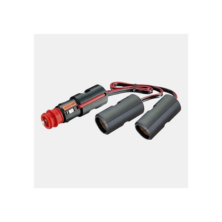 Double 12/24V power socket with flexible cable