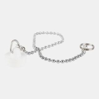 Wastafelplug 17,6x21 mm wit met ketting