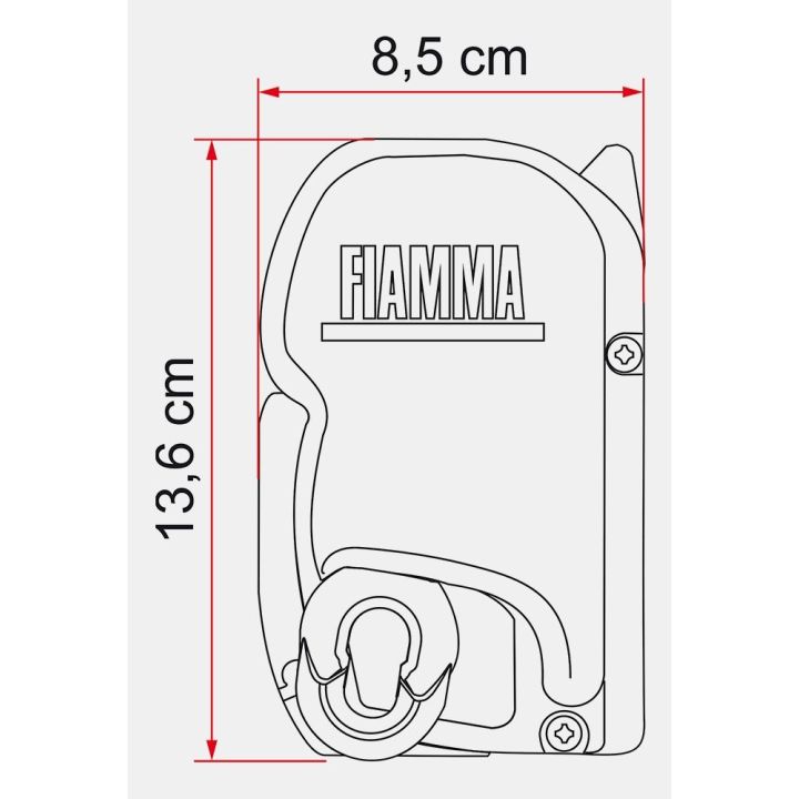 Store F45S 260 FIAMMA - L store : 263cm - Toile : Royal Grey - Boitier: titanium pour fourgons aménagés